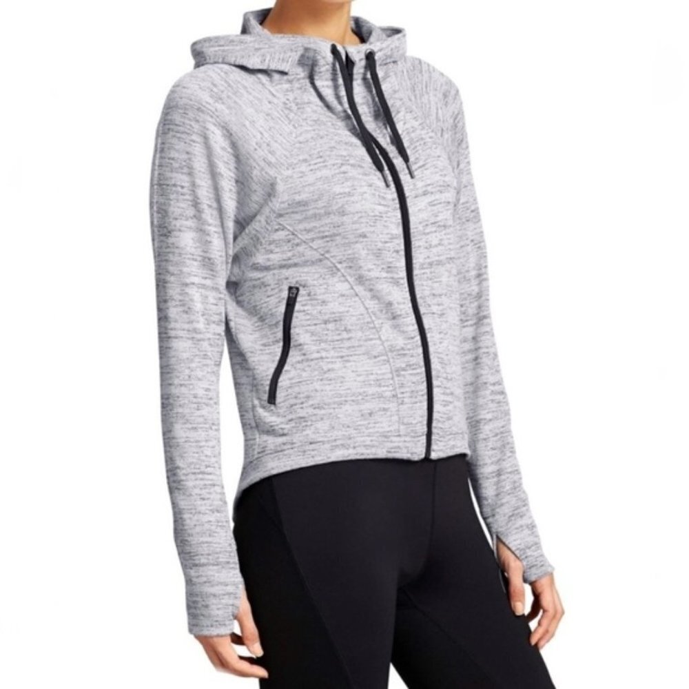 Athleta Techie Sweat Anorak Full Zip Hoodie Heather Gray Size Small